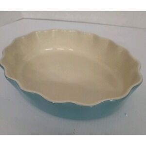 12"×10"‎ OVAL Fluted Baking Dish Blue White